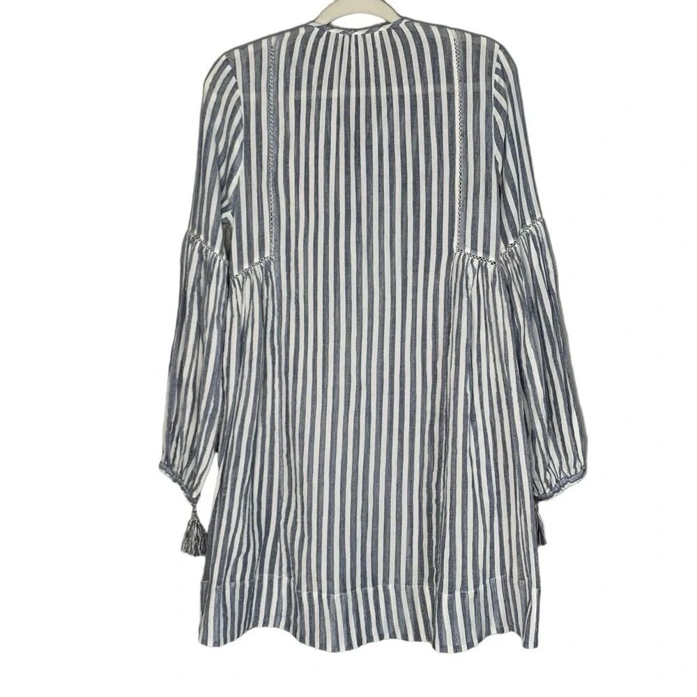 Ulla‎ Johnson Helena blue and white stripe boho dress. Size 4 - Picture 2 of 14